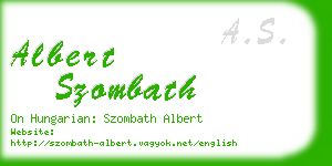 albert szombath business card